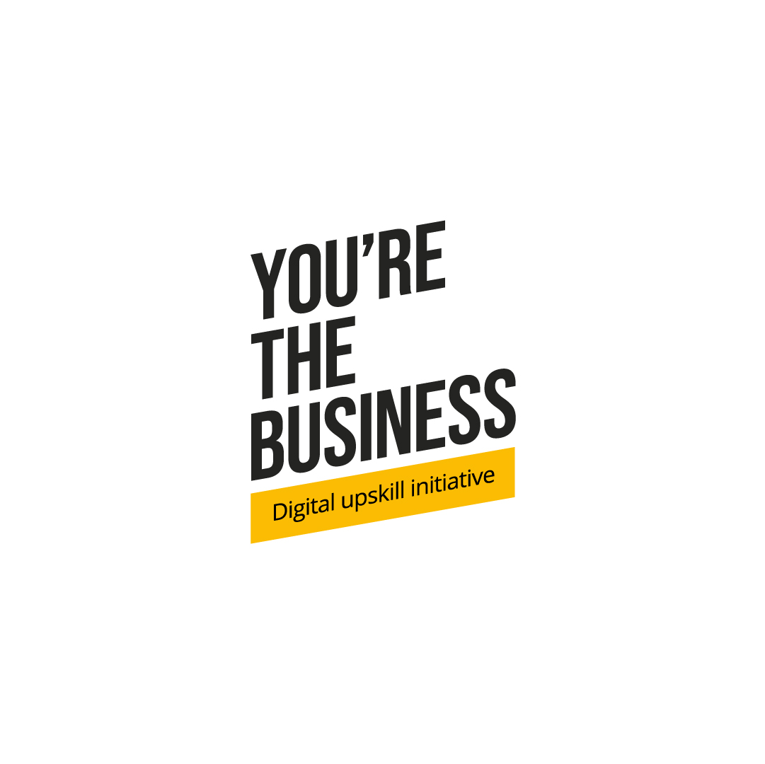 You're the business in dark text with a yellow box with Digital upskill initiative inside.